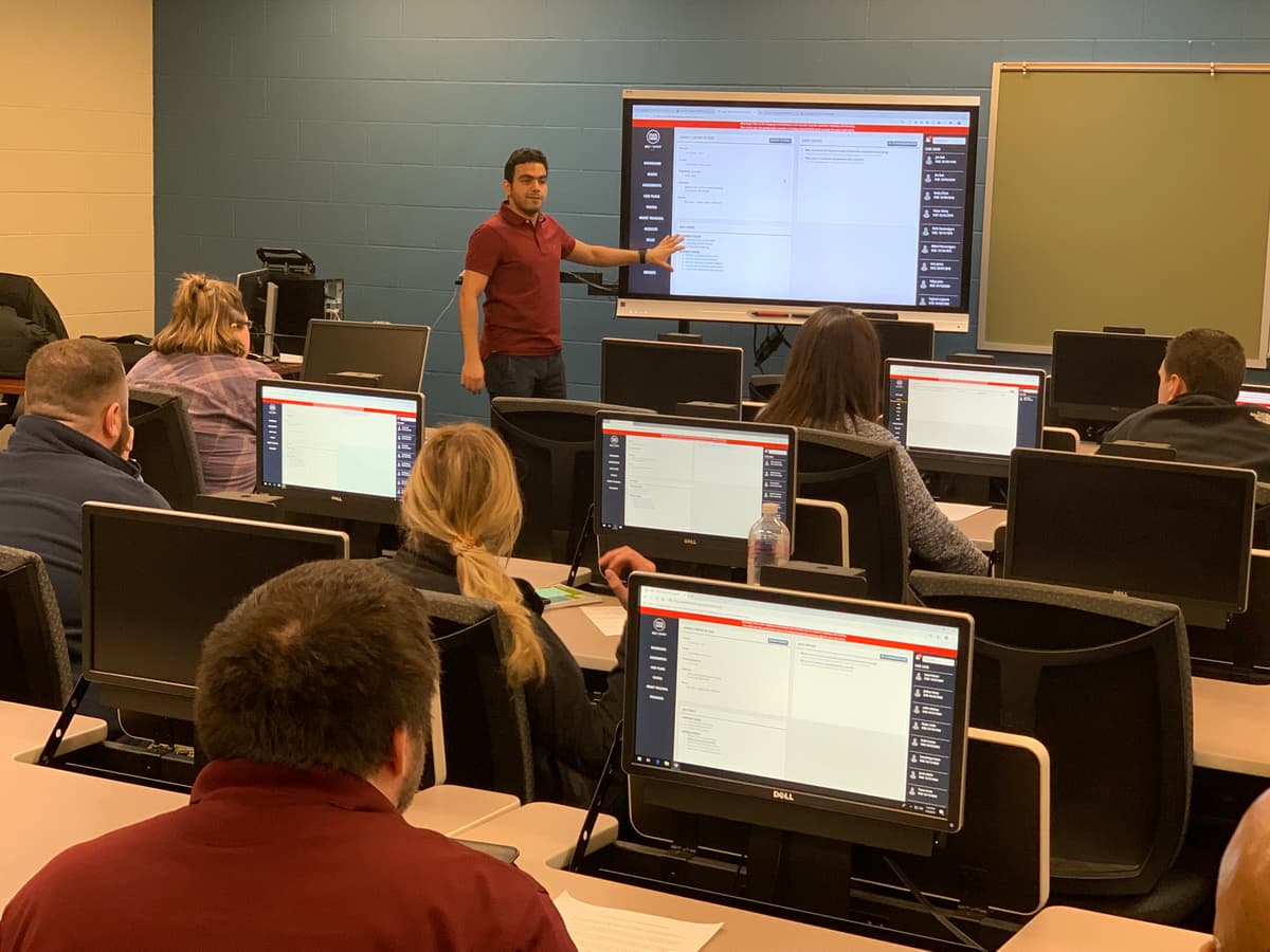 Yahya leading a hands-on training session